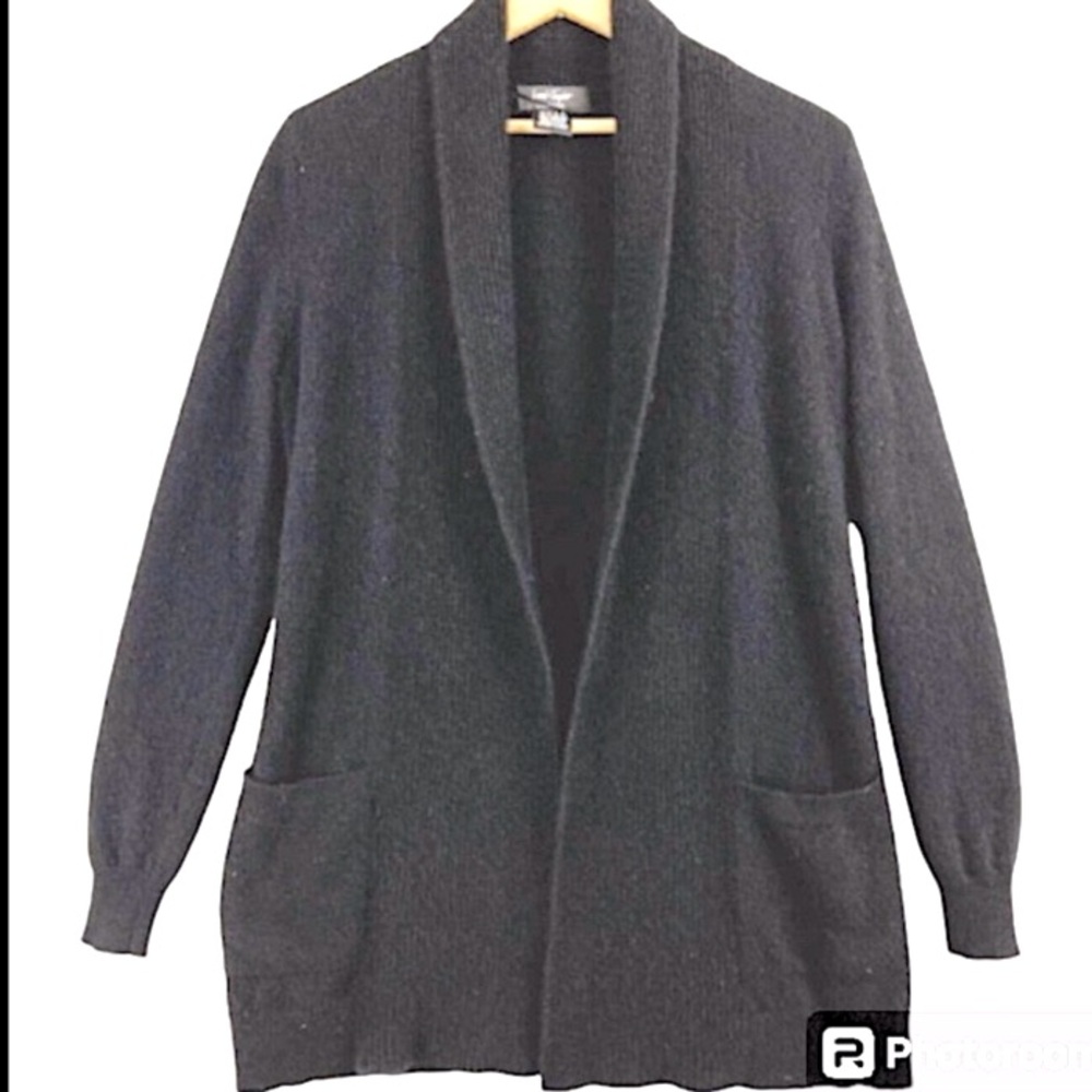 Lord & Taylor 💯% Cashmere Long Black Cárdigan Size S|P